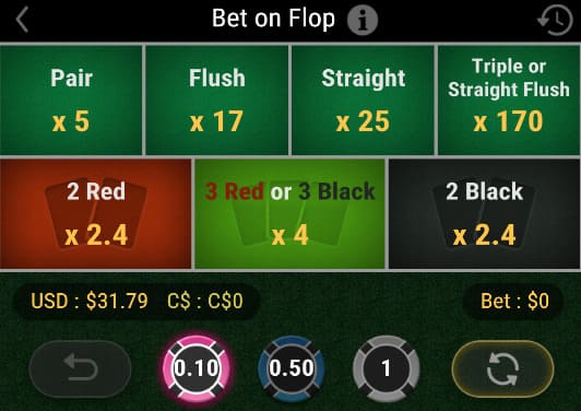 Bet on Flop - Bet Table
