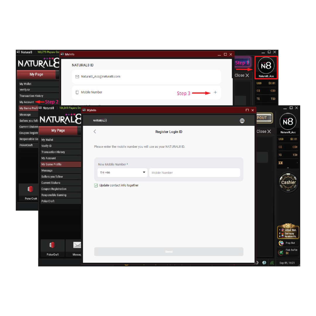 Natural8 Verify Mobile Number on PC/Laptop